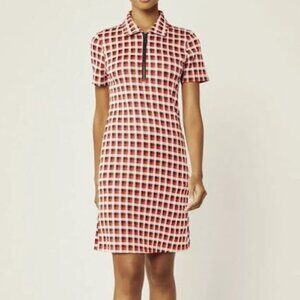 Tory Burch Performance Jacquard Dress - Red Perfect Check